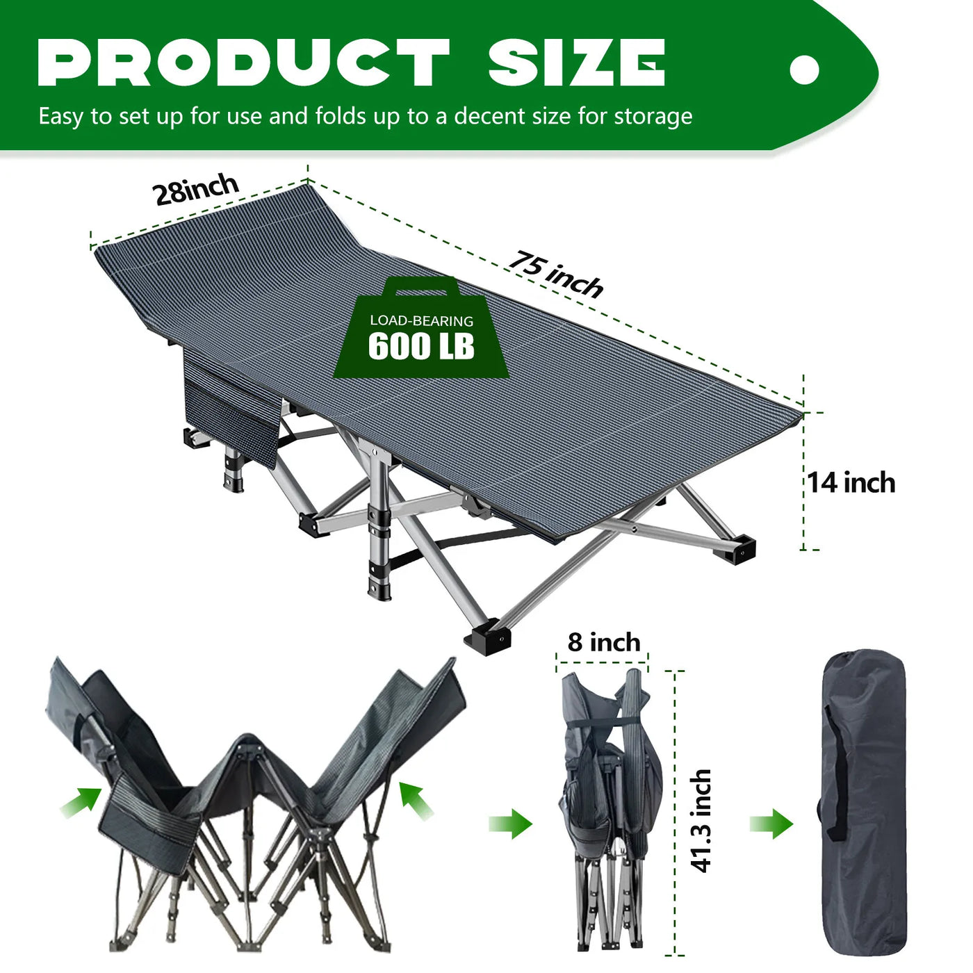 Portable Outdoor Bed | Foldable Camping Cot | MilitaryKart