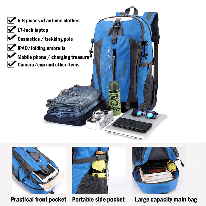 40L Outdoor Waterproof Travel Backpack For Camping, Hiking, Trekking, and Mountaineering