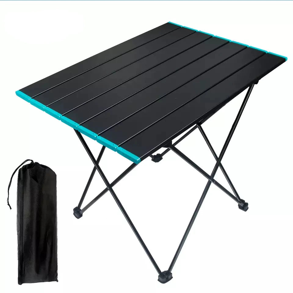 Compact Folding Camping Table, Aluminum Lightweight Foldable Camp Tables, Outdoor Travel Picnic BBQ for 2 People, Brown INKEDZ, image size:960x960