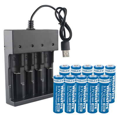 18650 Li-ion 3.7V Rechargeable Batteries- Button Top - Pack of 2 Batteries