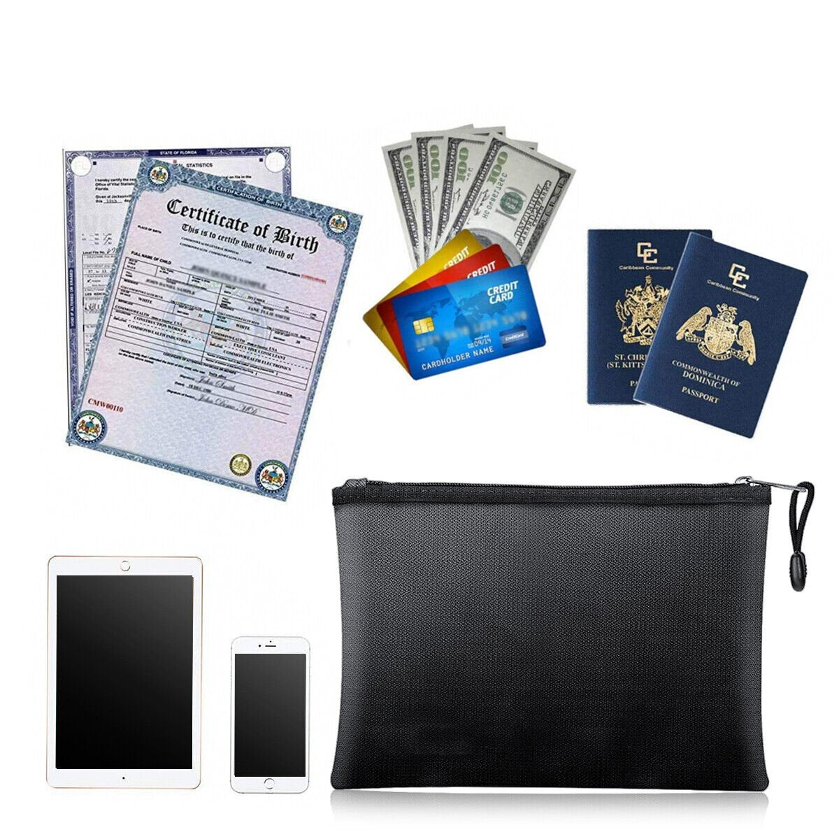 Fireproof Document Bag | Fireproof Money Bag | MilitaryKart