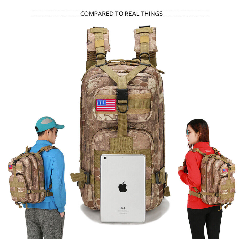 30L Military Tactical Backpack – Waterproof Outdoor Rucksack for Camping & Survival