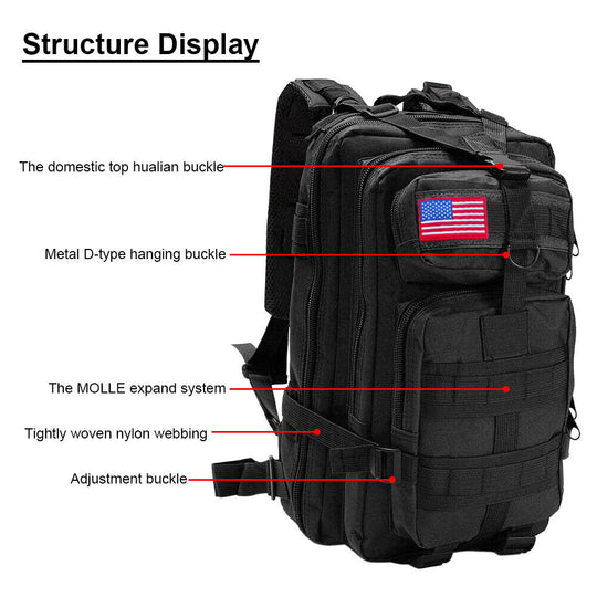 25L Tactical Backpack Military Hiking Bag - 600D Waterproof Oxford, MOLLE System For Outdoor Camping & Hunting - View #5