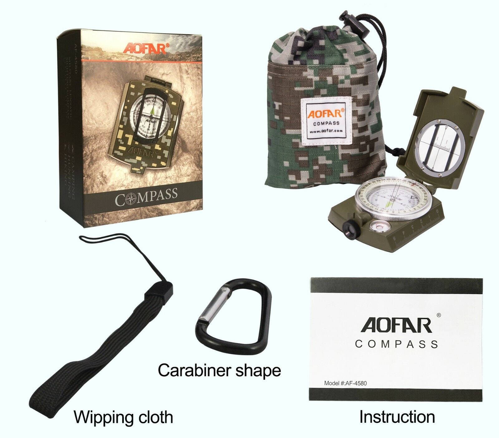 Compass Scope Military Sighting Compass | Metal Compass with Pouch | MilitaryKart