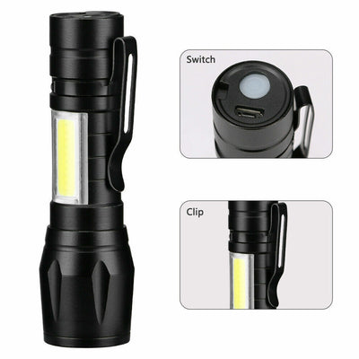 Mini Powerful Tactical Flashlight with COB Light