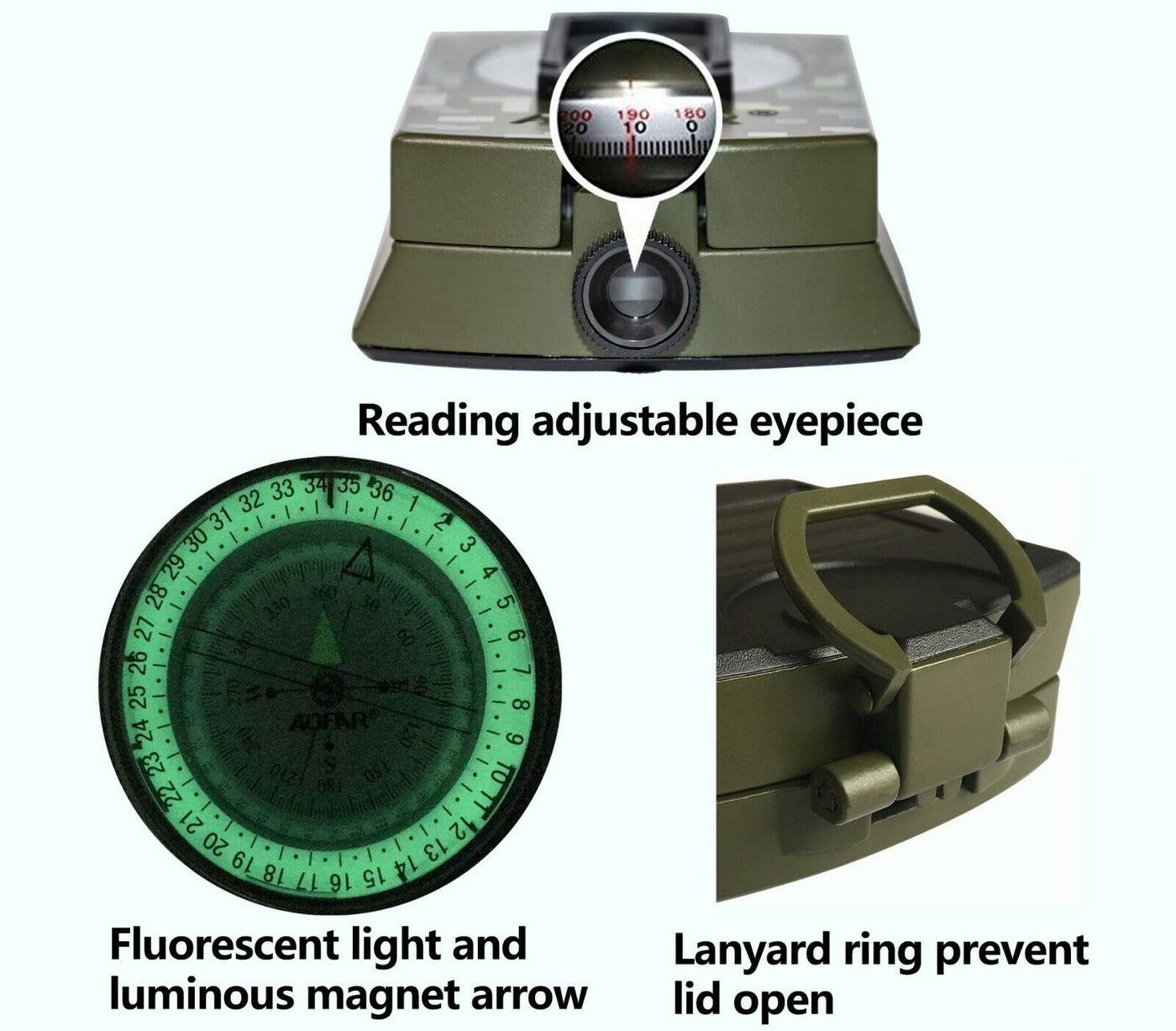 Military Sighting Compass | Metal Compass with Pouch | MilitaryKart