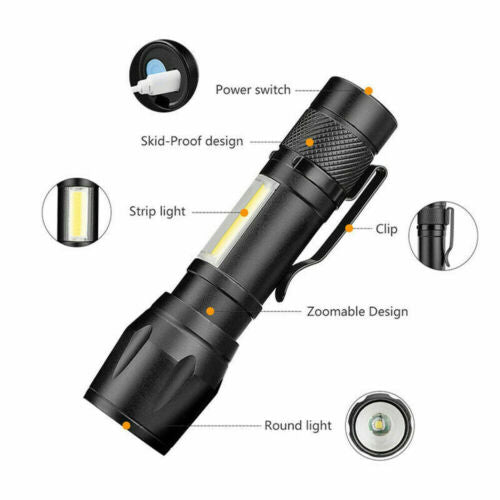 Mini Tactical Flashlight | Mini Rechargeable Flashlight | MilitaryKart