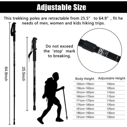 Nordic Walking Sticks | Adjustable Hiking Stick | MilitaryKart